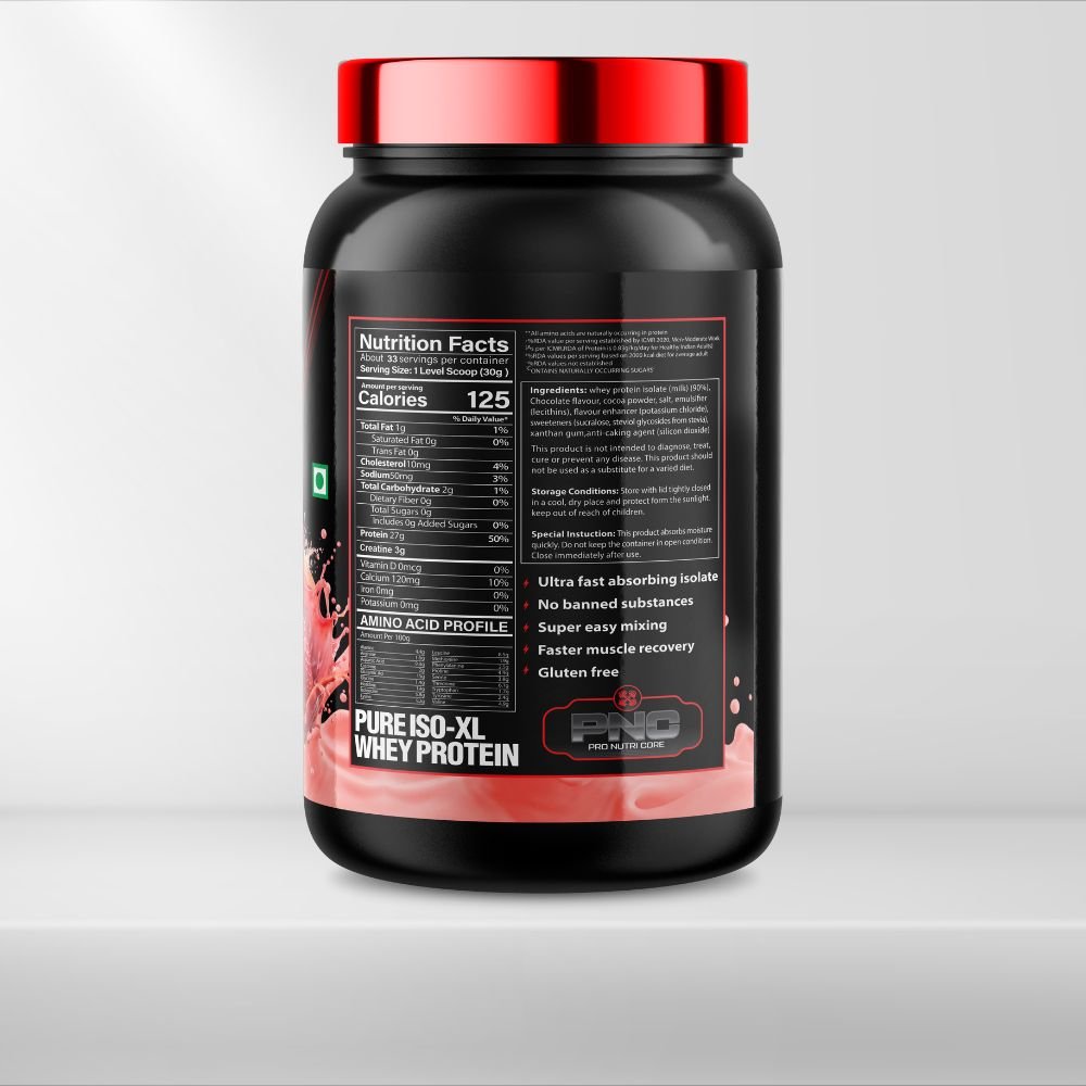 Pure ISO Whey Protein, Milk Strawberry, 1kg - Image 3